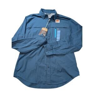 NWT The American Outdoorsman River Fishing Work Shirt Blue L